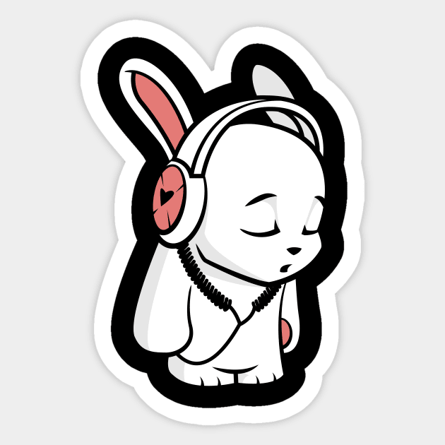 Love Music Cartoon Bunny Sticker by sebstadraws